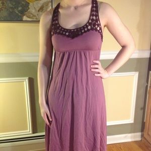 Plum-colored summer high-low dress